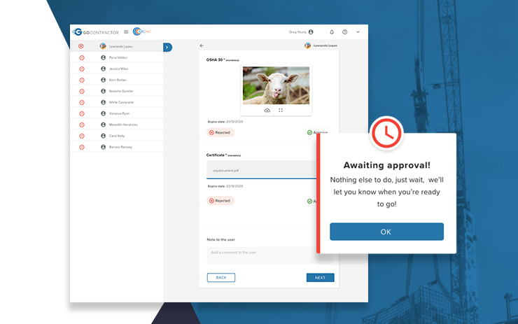 Approval — interface preview